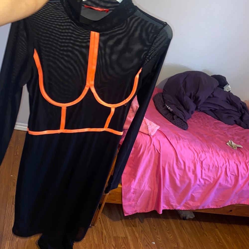 Black mesh dress